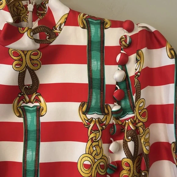 Gucci Red & Green gown dress XS S small runway nutcracker stripes christmas  - rajagirimanappuram.com